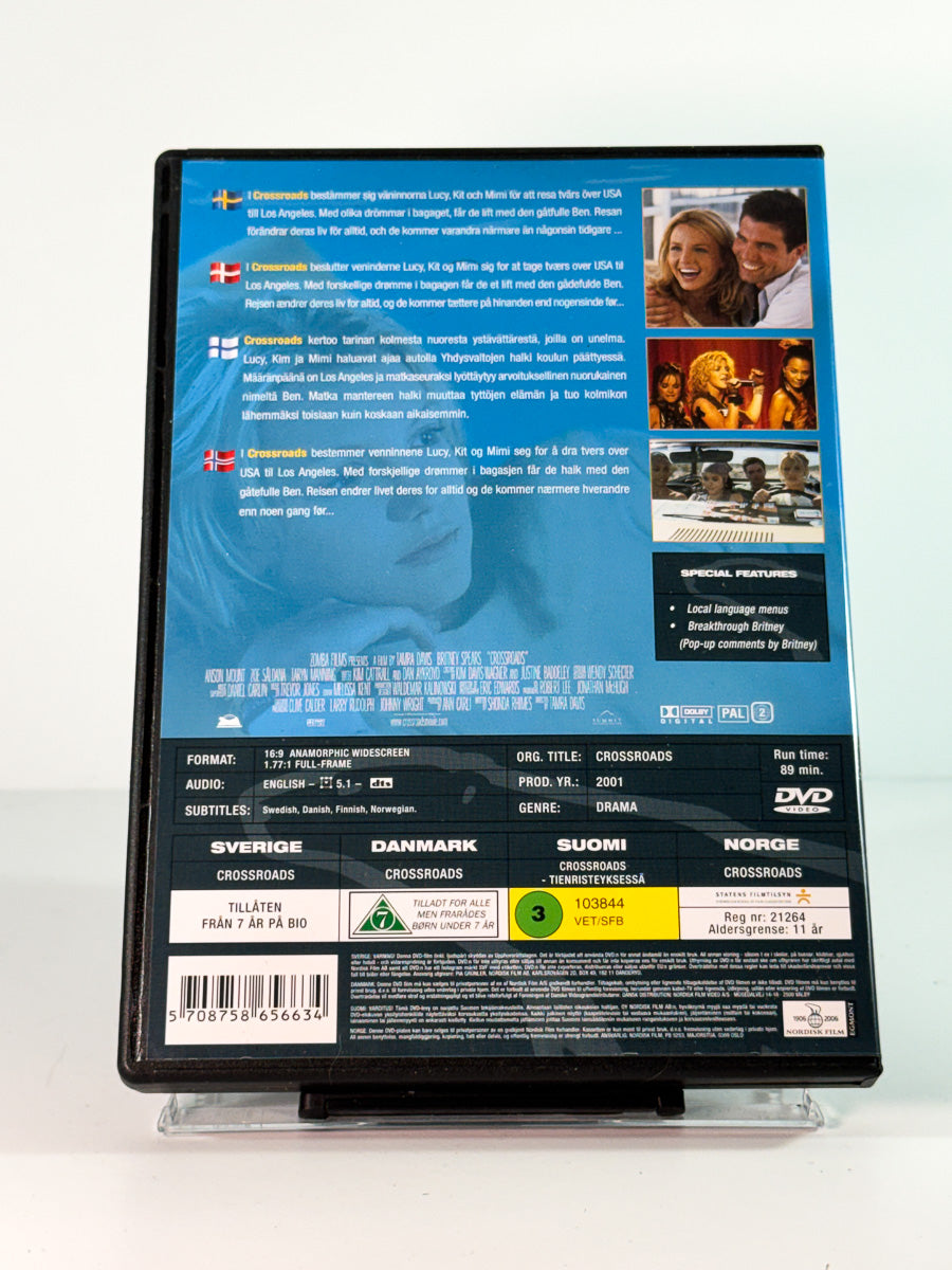 Bakside av cover til crossroads, brukt original DVD hos Brukbar Film