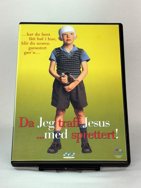 Brukt DVD-film Da jeg traff Jesus …med sprettert! – forside av filmcover, norsk komedie basert på bok, kjøp brukte filmer hos Brukbar Film