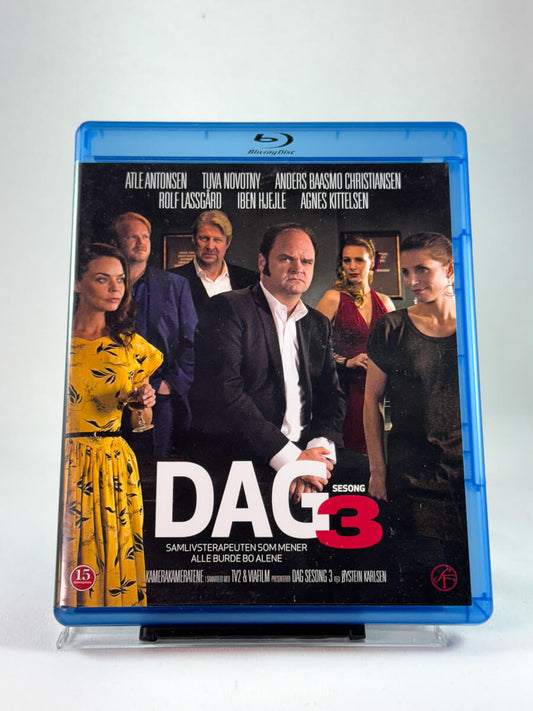 Dag – sesong 3 Blu-ray – forside av originalt filmcover for norsk dramaserie, brukt Blu-ray tilgjengelig hos Brukbar Film