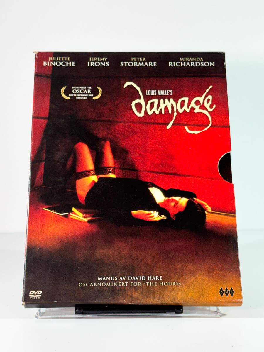 Forside av cover til Damage, brukt DVD hos Brukbar Film
