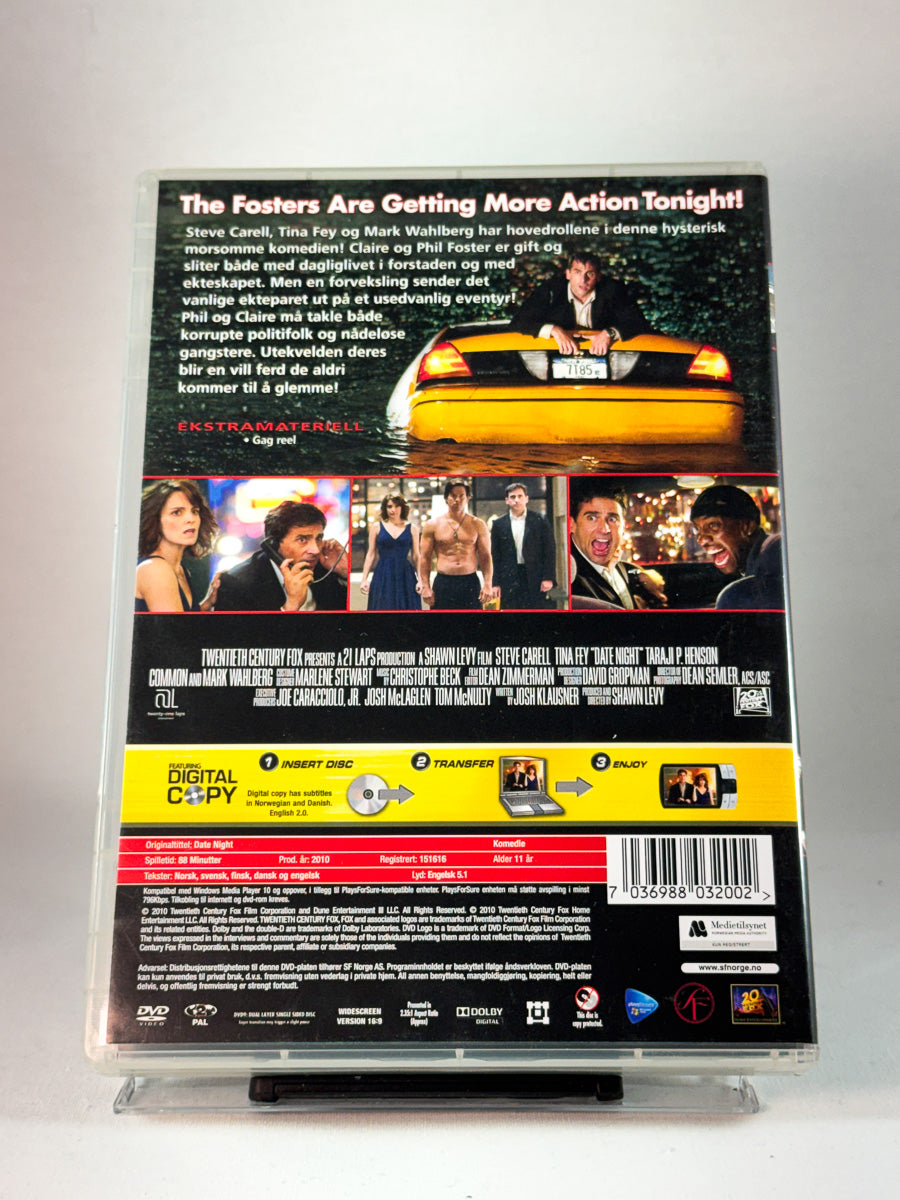 Bakside av cover til Date Night, brukt DVD hos Brukbar Film