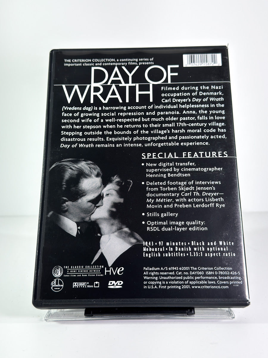 Bakside av cover til Day of Wrath, brukt original DVD hos Brukbar Film