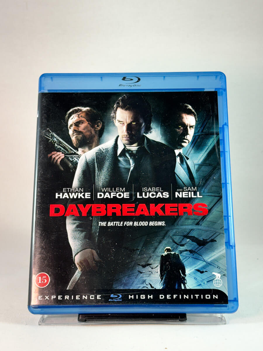 Forside av cover til Daybreakers, bruktfilm hos nettbutikken Brukbar Film