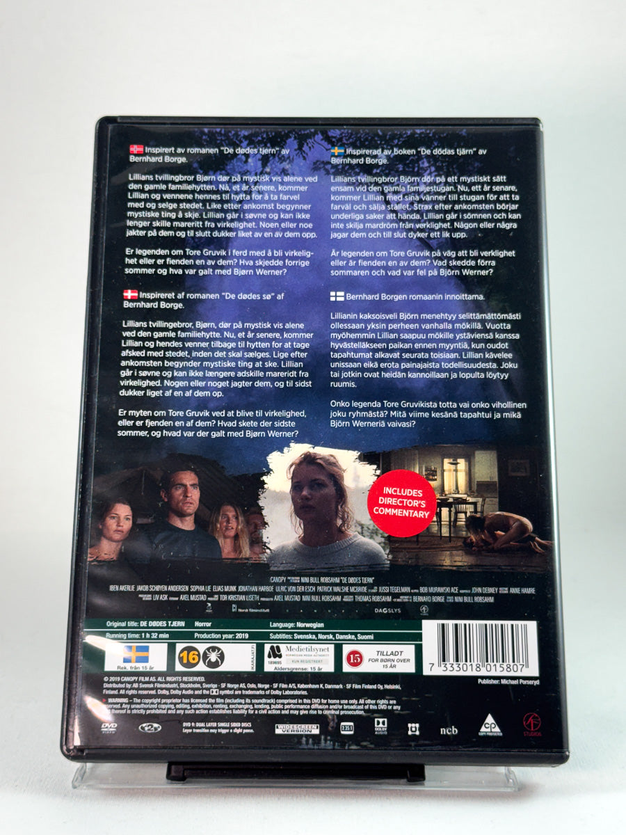 Bakside av DVD-cover til De dødes tjern, bruktfilm hos nettbutikken Brukbar Film