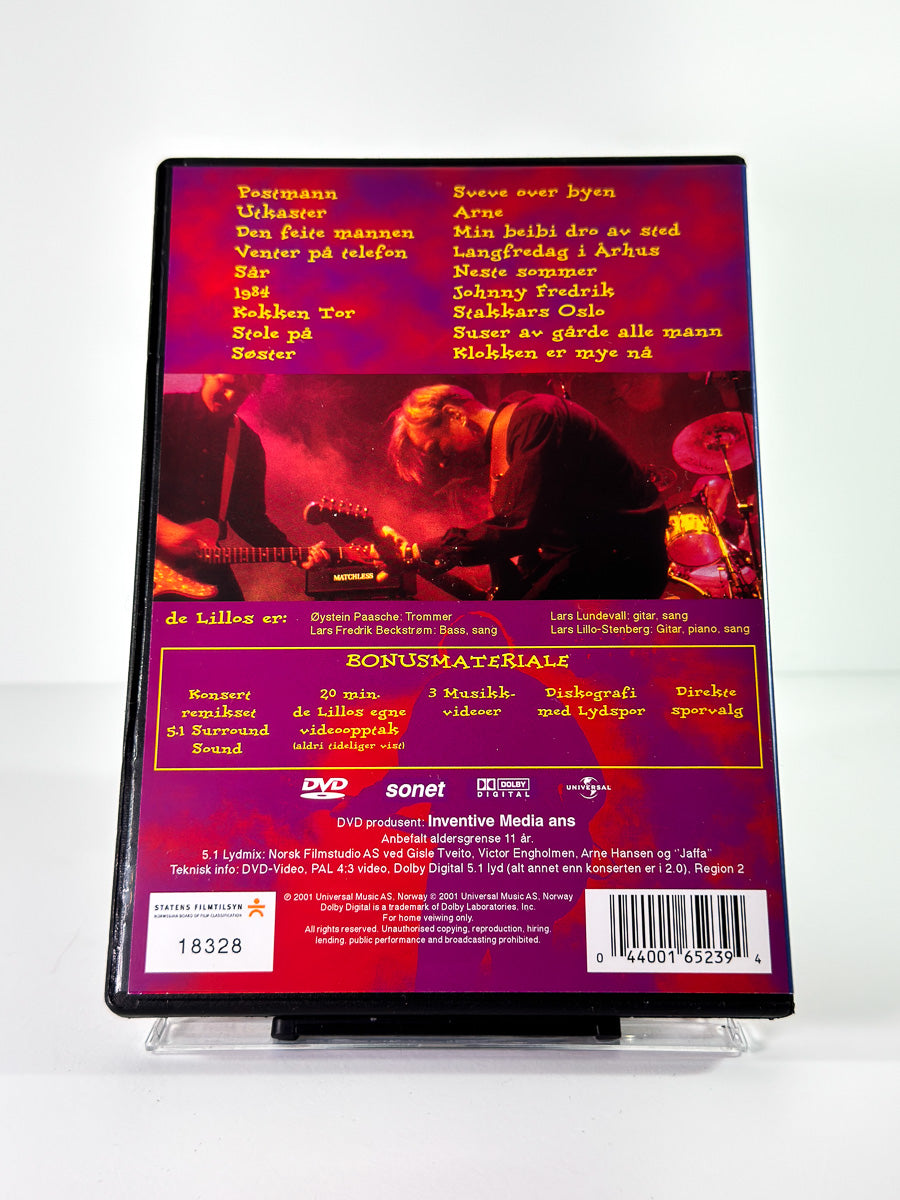 Bakside av cover til de Lillos Enda Mere DVD, brukt original DVD hos Brukbar Film