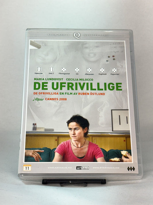 Forside av DVD-cover til De ufrivillige, bruktfilm hos nettbutikken Brukbar Film