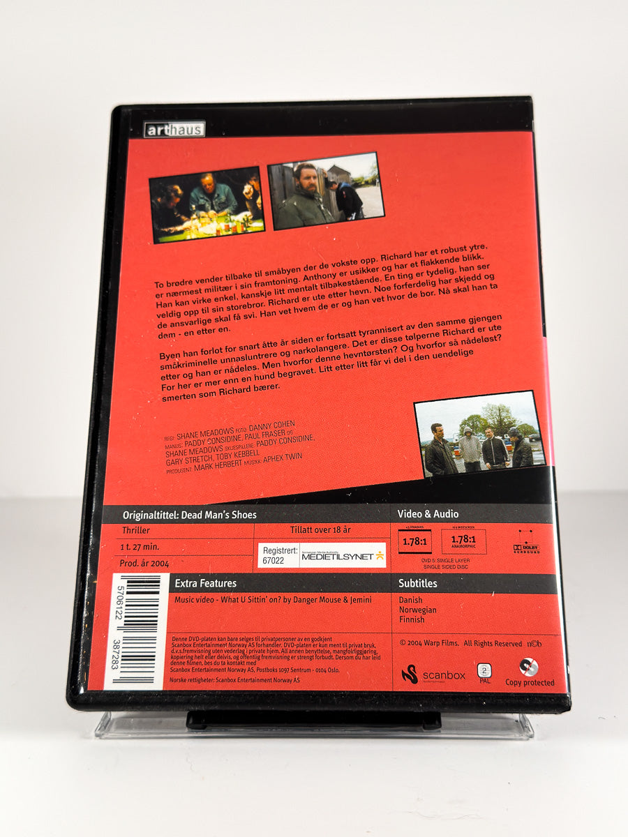 Bakside av cover til Dead Man’s Shoes på DVD