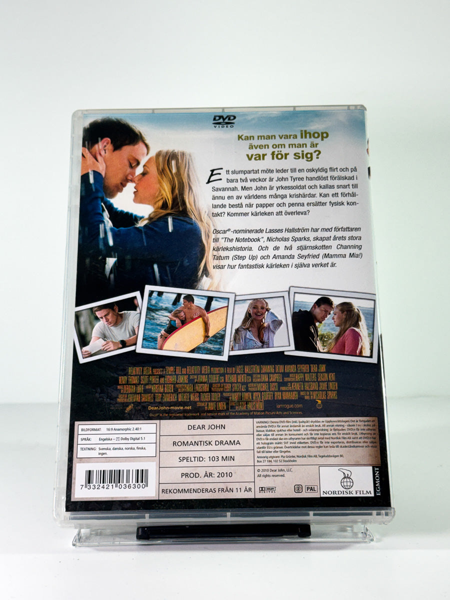 Bakside av cover til dear john, brukt original DVD hos Brukbar Film
