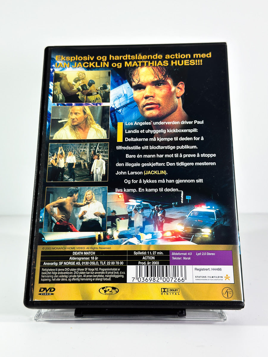 Bakside av cover til Death Match på DVD