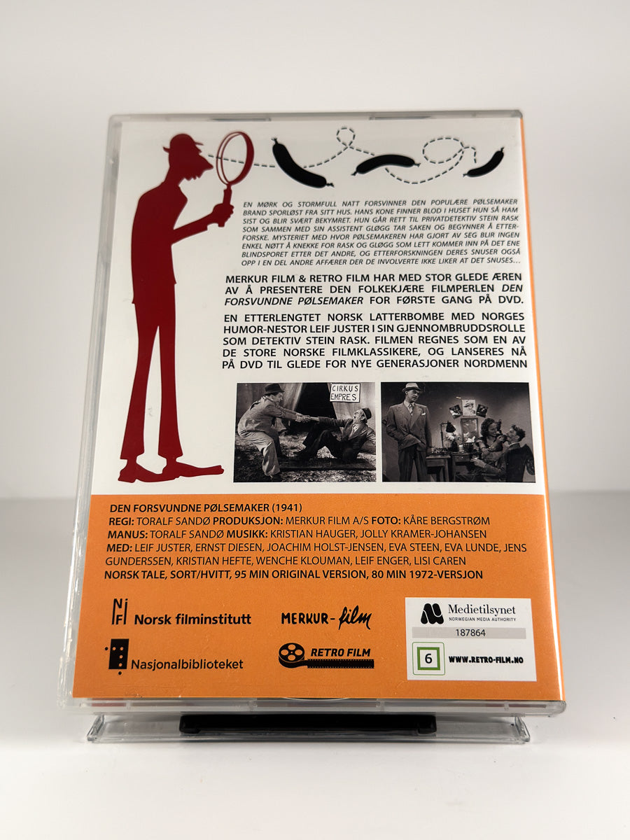 Bakside av cover til Den forsvundne pølsemaker på DVD