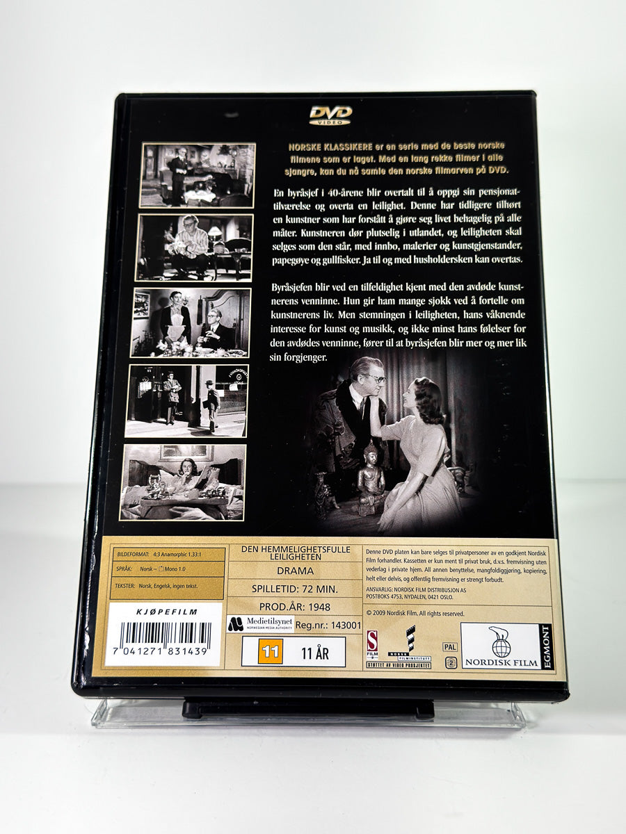 Bakside av cover til Den hemmelighetsfulle leiligheten på DVD