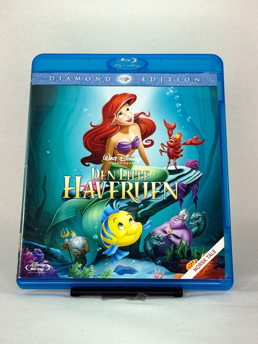 Forside av Blu-ray-cover til Den lille havfruen – Diamond Edition av Disney-klassikeren, brukt film fra Brukbar Film