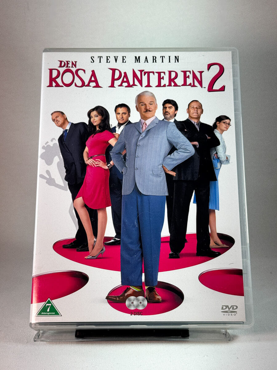 Forside av cover til Den Rosa Panteren 2, brukt original DVD hos Brukbar Film