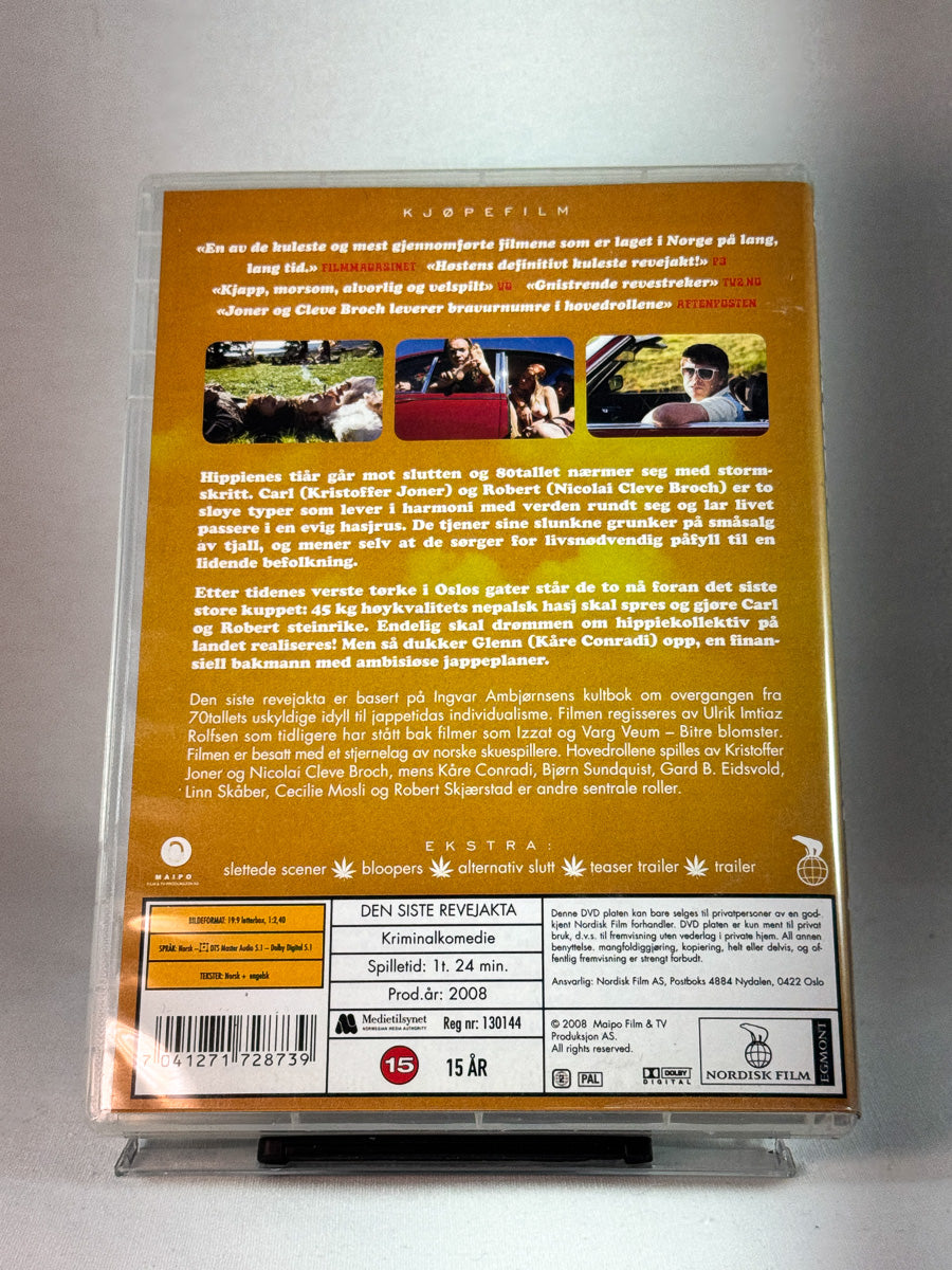 Bakside av cover til Den siste revejakta, brukt original DVD hos Brukbar Film