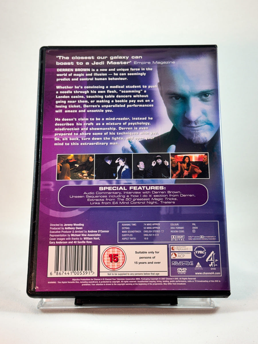 DVD-cover-bakside til Derren Brown: Inside Your Mind hos Brukbar Film