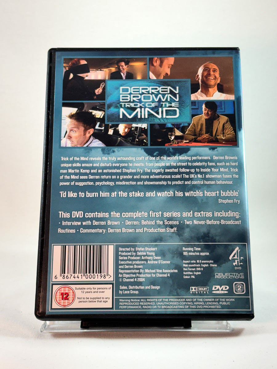 DVD-cover-bakside til Derren Brown: Trick of the Mind hos Brukbar Film