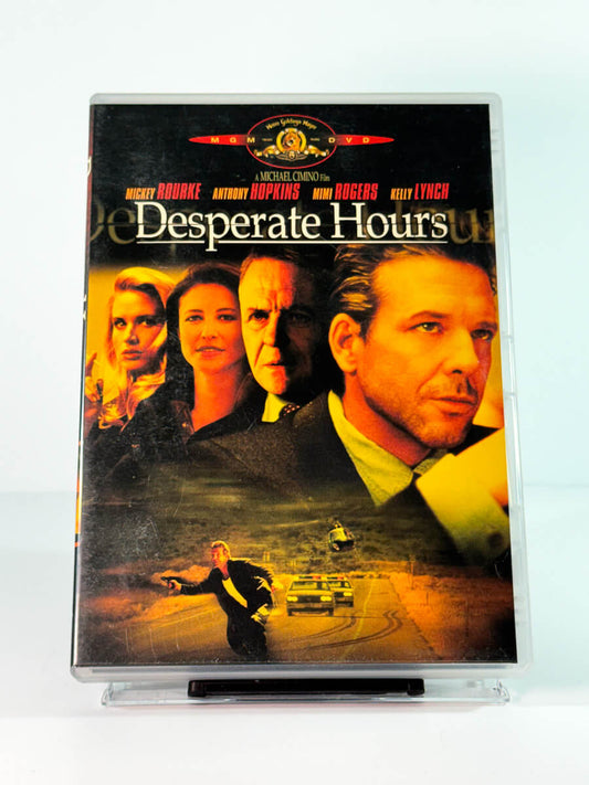 Forside av cover til desperate hours, bruktfilm på DVD hos Brukbar Film