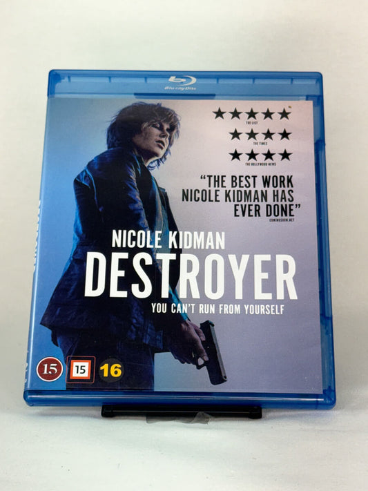 Forside av Blu-ray-cover til Destroyer – brukt actionthriller på Blu-ray med Nicole Kidman, tilgjengelig hos Brukbar Film.