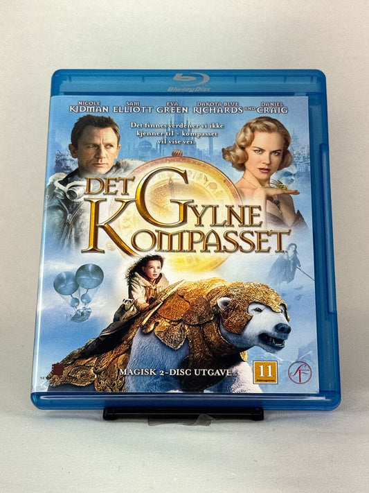 Forside av Blu-ray-cover til Det gylne kompasset (The Golden Compass) – brukt fantasyfilm på Blu-ray, selges hos Brukbar Film.