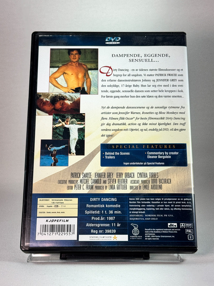 Dirty Dancing – bakside av DVD-cover med detaljer, brukt film hos Brukbar Film