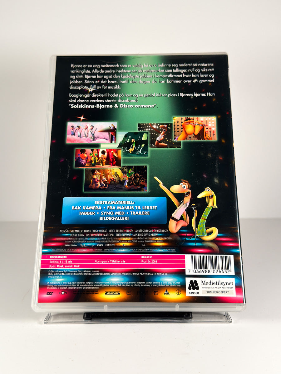 Bakside av cover til Disco Ormene på DVD