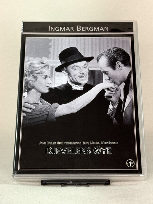 Forside av DVD-cover til Djevelens øye av Ingmar Bergman – klassisk svensk komedie-drama på brukt DVD fra Brukbar Film.