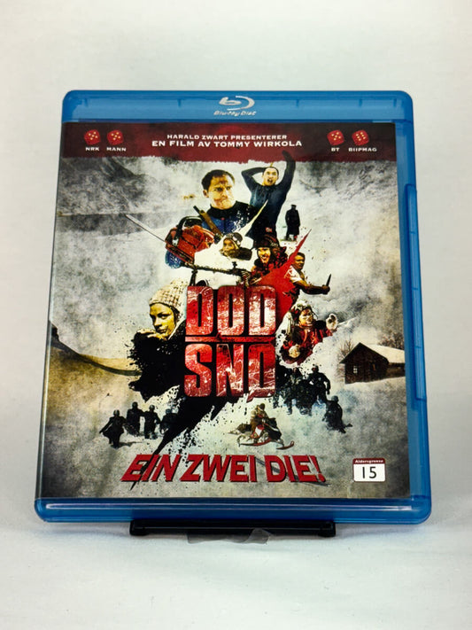 Forside av Blu-ray-cover til filmen Død snø – brukt Blu-ray film, tilgjengelig hos Brukbar Film