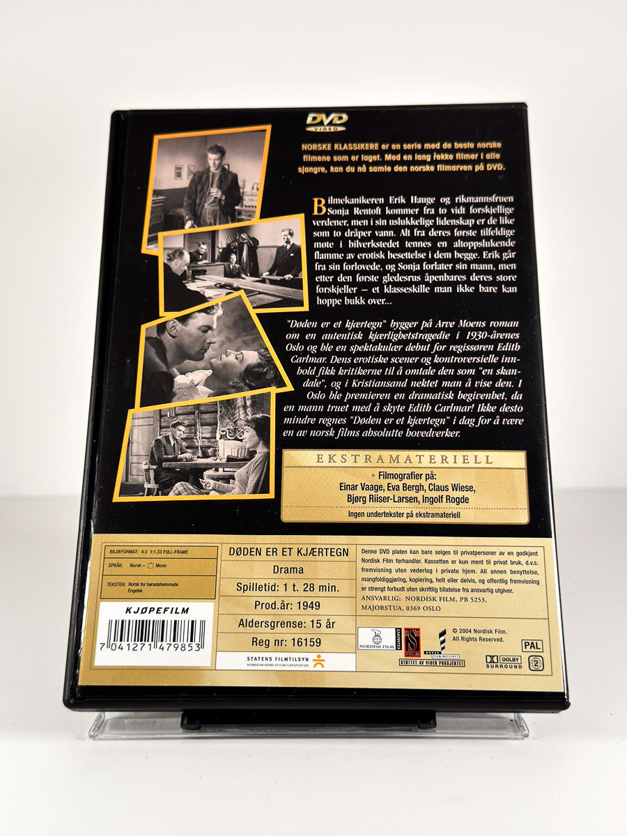 Bakside av cover til Døden er et kjærtegn på DVD