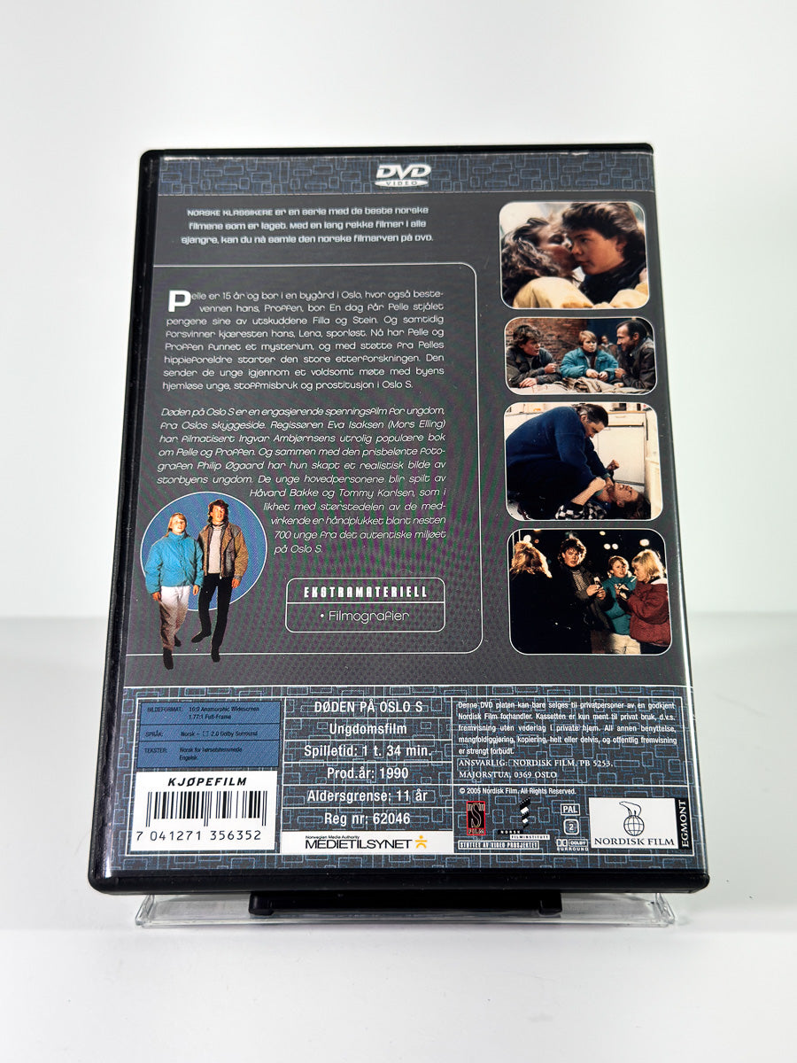 Bakside av cover til Døden på Oslo S på DVD