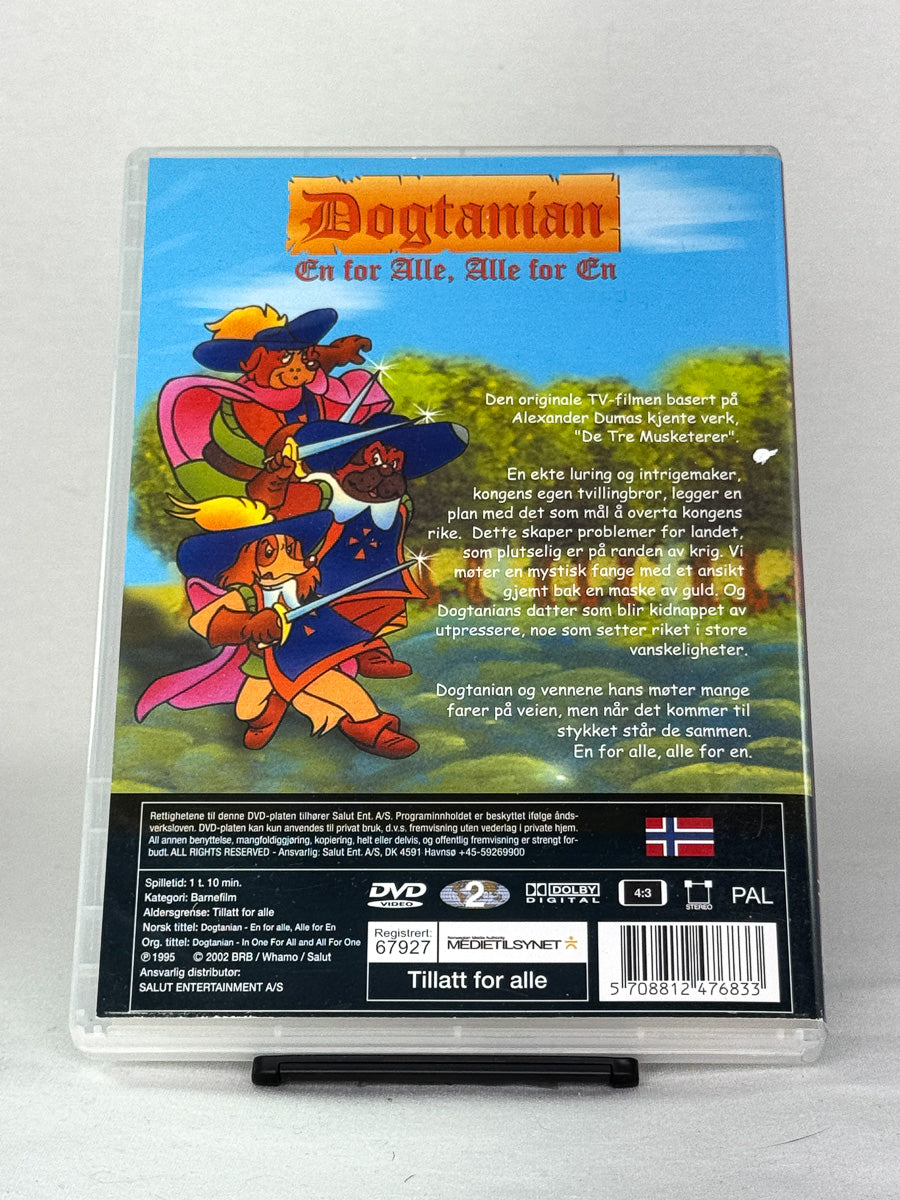 DVD-cover-bakside til filmen Dogtanian – En for alle, alle for en – Brukt DVD fra nettbutikken Brukbar Film