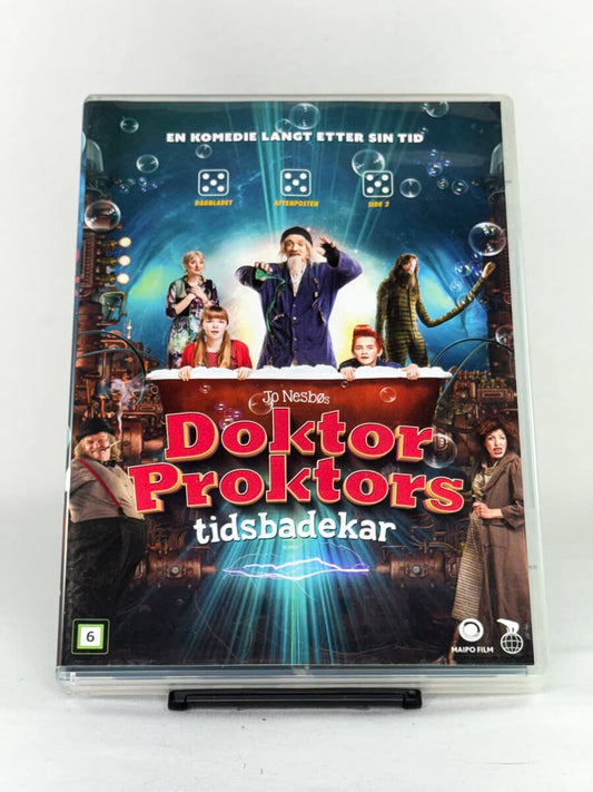 DVD-forside til filmen Doktor Proktors tidsbadekar
Originalt cover brukt for produktbilde i nettbutikken Brukbar Film