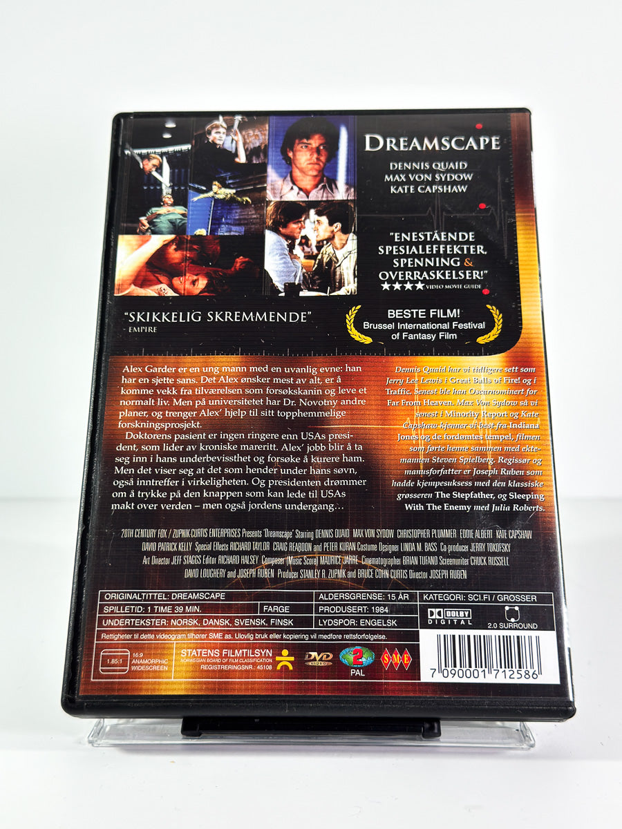 Bakside av cover til Dreamscape på DVD