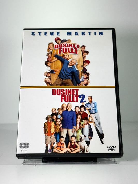 Forside av cover til Dusinet Fullt and Dusinet Fullt 2, brukt DVD hos Brukbar Film