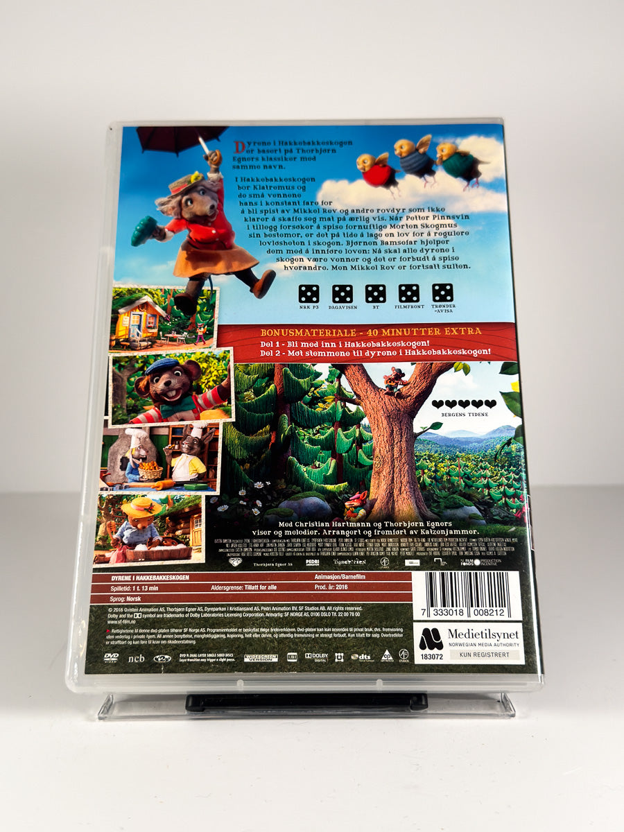 Bakside av cover til Dyrene i Hakkebakkeskogen på DVD