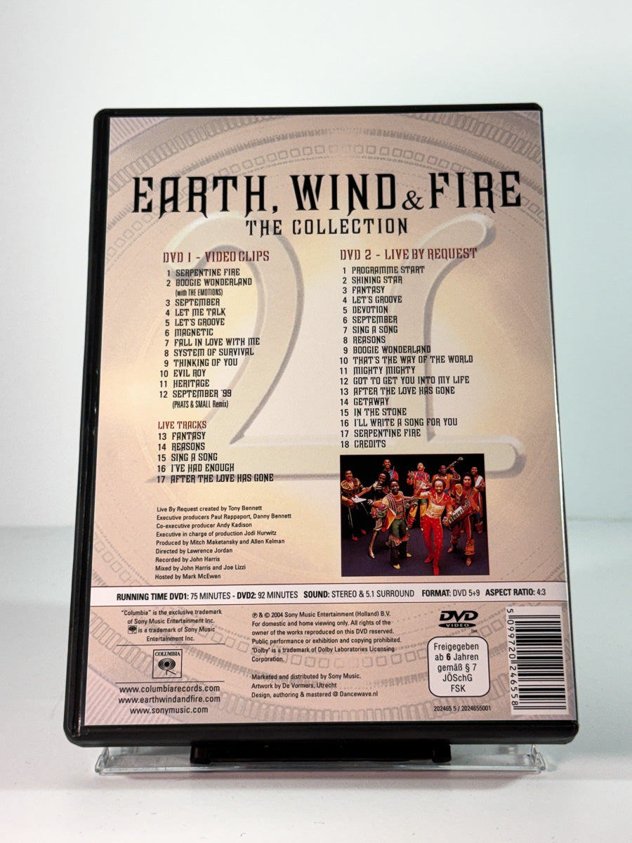 Bakside av cover til Earth, Wind & Fire: The Collection, brukt DVD hos Brukbar Film