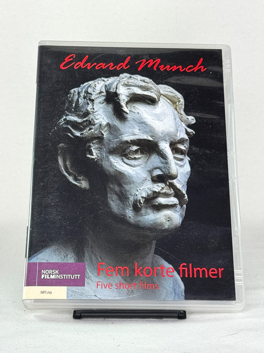 Forside av DVD-cover til Edvard Munch – Fem korte filmer – samling kortfilmer presentert av Norsk Filminstitutt, brukt film hos Brukbar Film