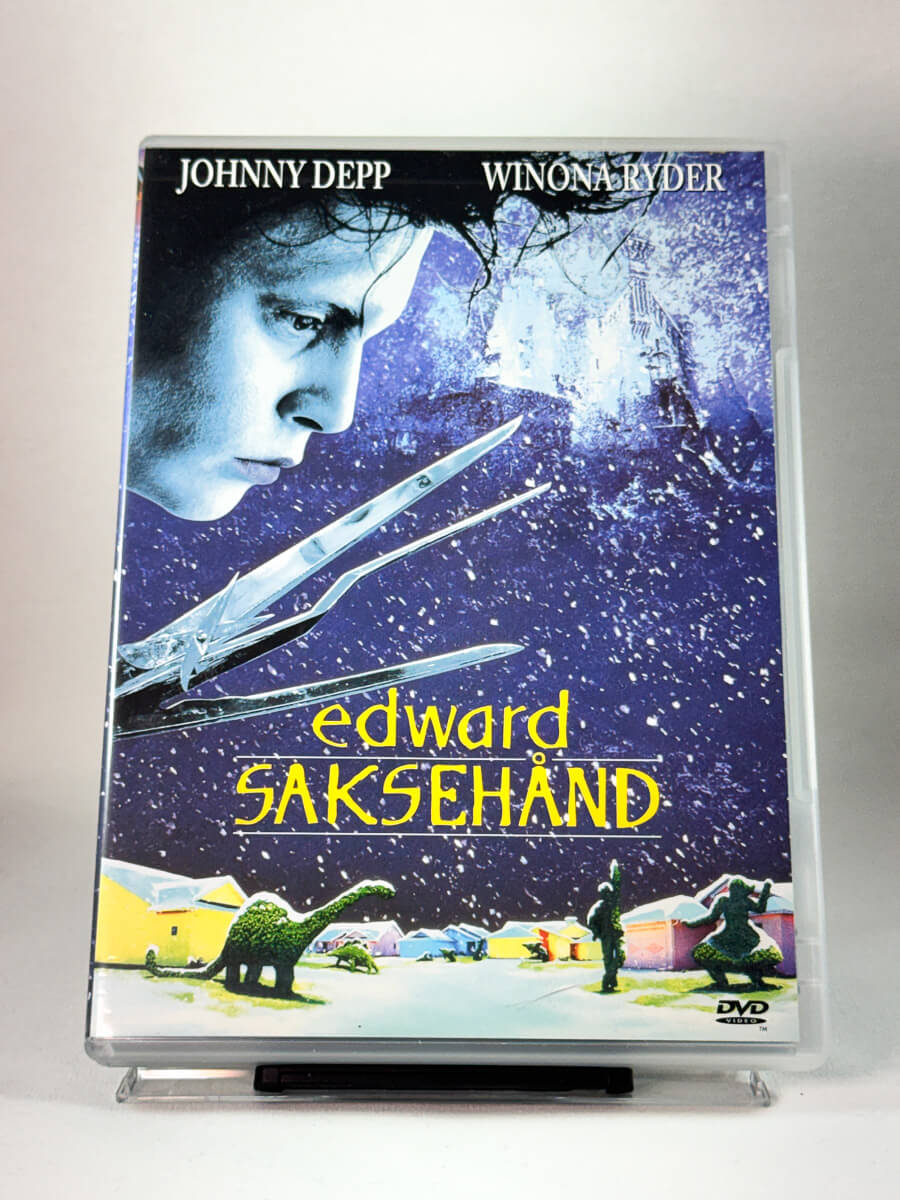 Edward Saksehånd – forside av DVD-cover til Tim Burton-film, brukt utgave hos Brukbar Film