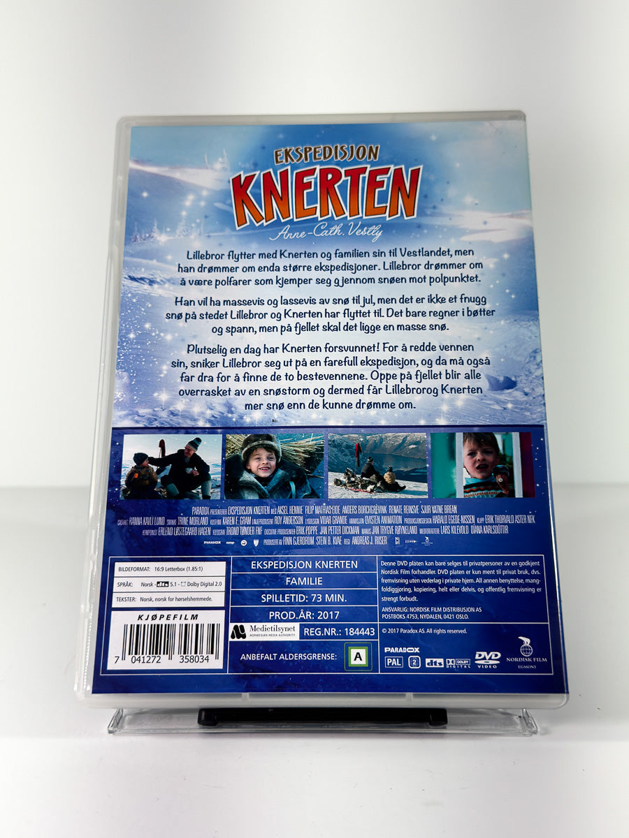Bakside av cover til Ekspedisjon Knerten på DVD