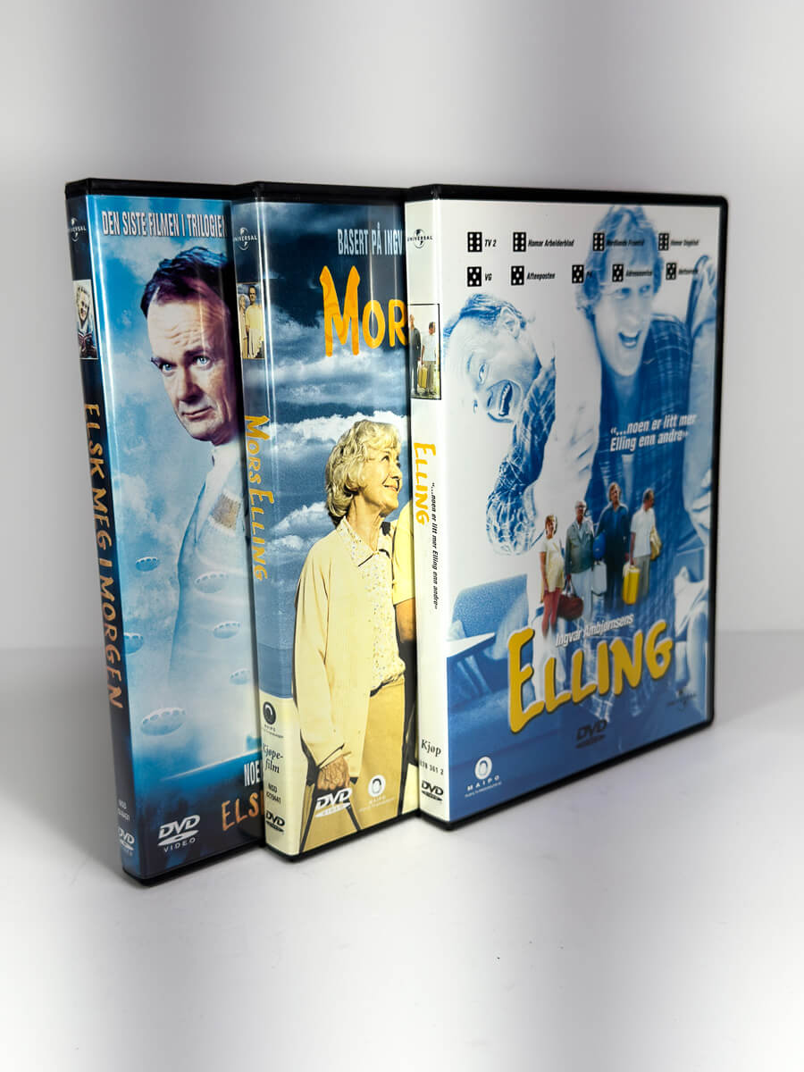 Forside av cover til Elling-trilogien på DVD