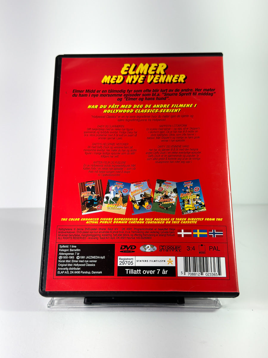 Bakside av cover til Elmer med nye venner på DVD