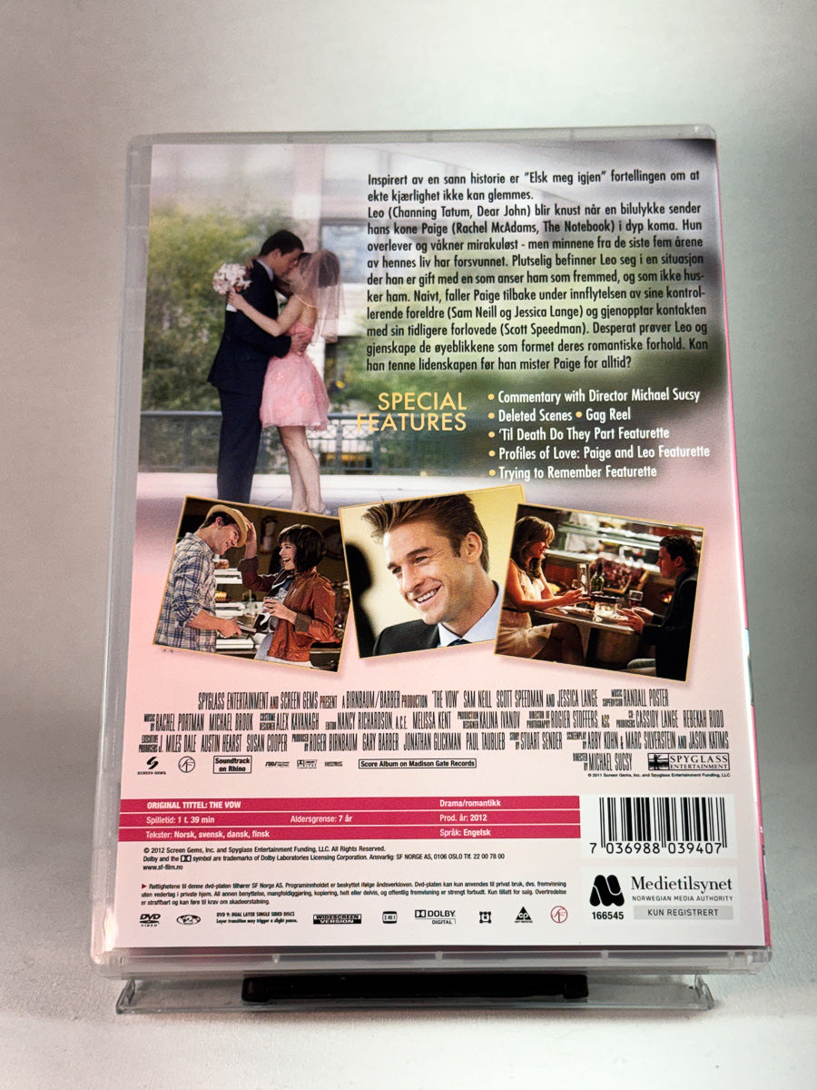 Bakside av cover til Elsk meg igjen, bruktfilm hos nettbutikken Brukbar Film