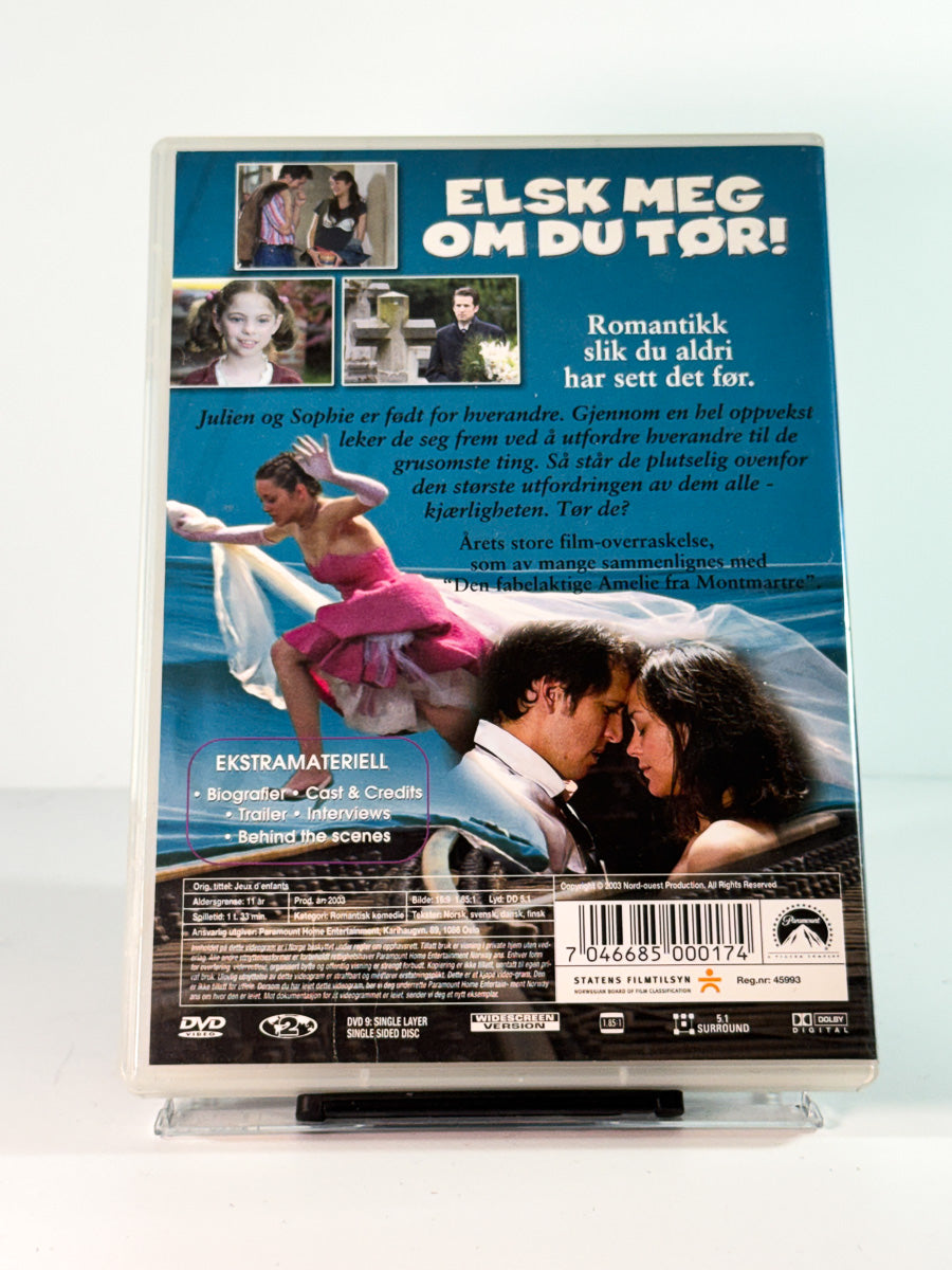 Bakside av cover til elsk meg om du tor, bruktfilm hos nettbutikken Brukbar Film