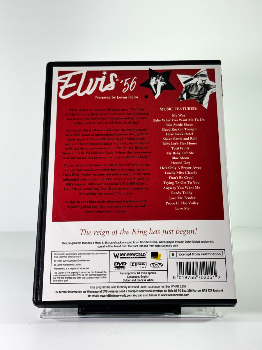 Bakside av cover til elvis 56, brukt DVD hos Brukbar Film