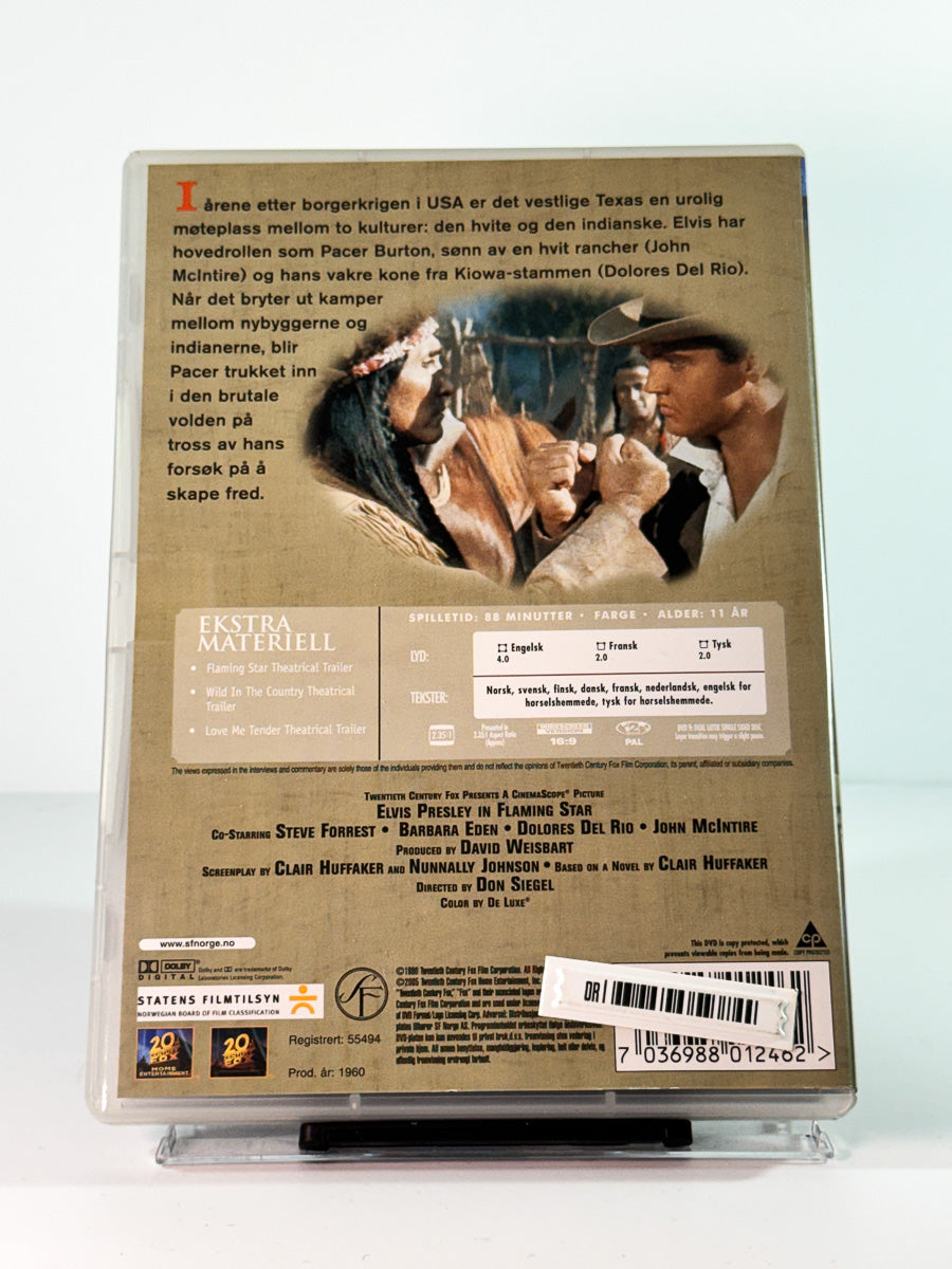 Bakside av cover til Elvis – Flaming Star, bruktfilm på DVD hos Brukbar Film