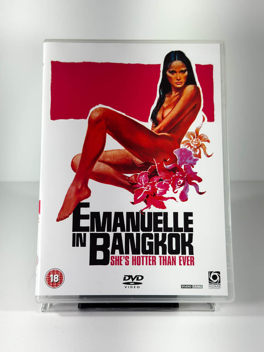 Forside av cover til Emanuelle in Bangkok, bruktfilm hos nettbutikken Brukbar Film