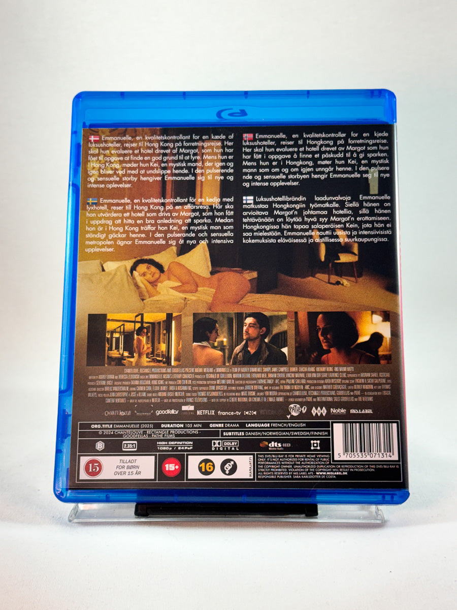 Bakside av cover til Emmanuelle, bruktfilm hos nettbutikken Brukbar Film