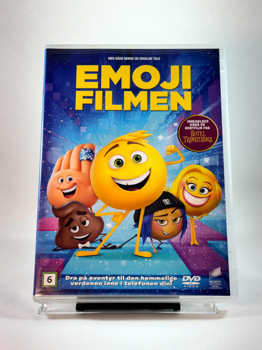 Forside av cover til Emoji Filmen, brukt DVD hos Brukbar Film