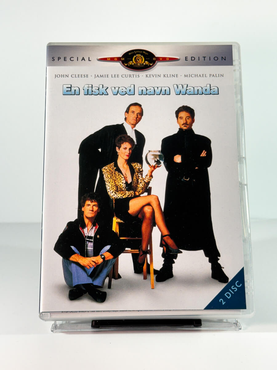 Forside av cover til En fisk ved navn Wanda, brukt DVD hos Brukbar Film