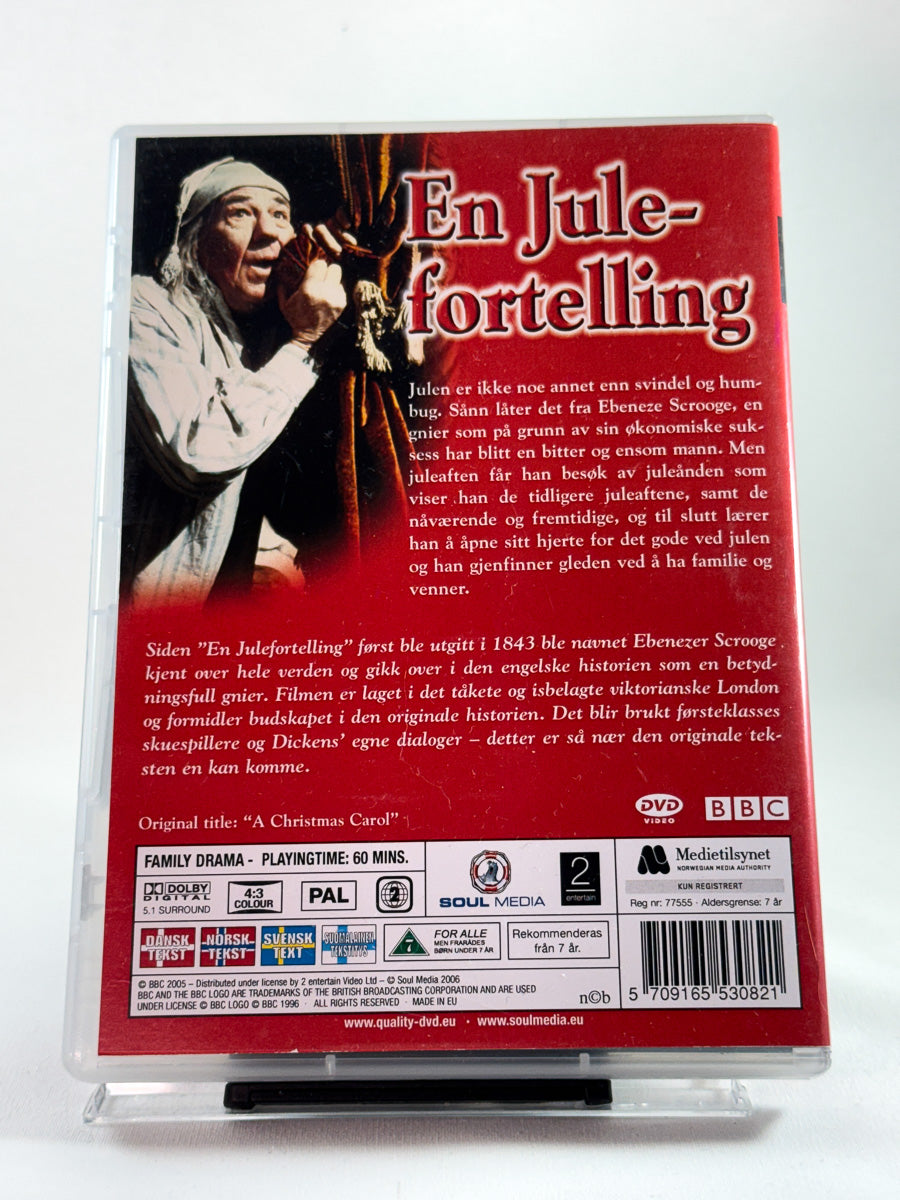 Bakside av DVD-cover til En julefortelling, brukt originalfilm på DVD hos Brukbar Film