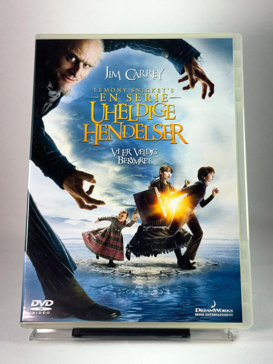 Forside av DVD-cover til En serie uheldige hendelser, bruktfilm hos nettbutikken Brukbar Film